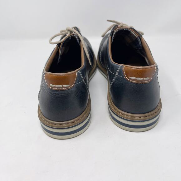 Rieker Mens 43 / US 9.5-10 Blue Dustin Derby Oxford Shoes Dress Leather Lace Up